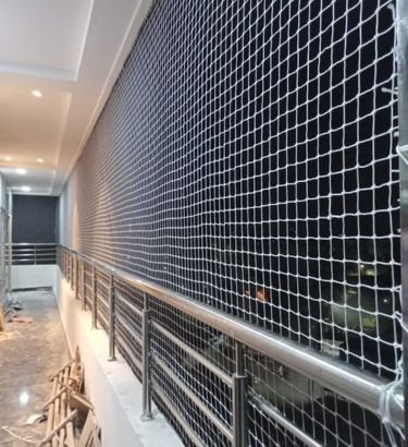 Anti Bird Nets in Hyderabad installed by Lasya Safety Nets to prevent pigeons and other birds from entering balconies, windows and open spaces.