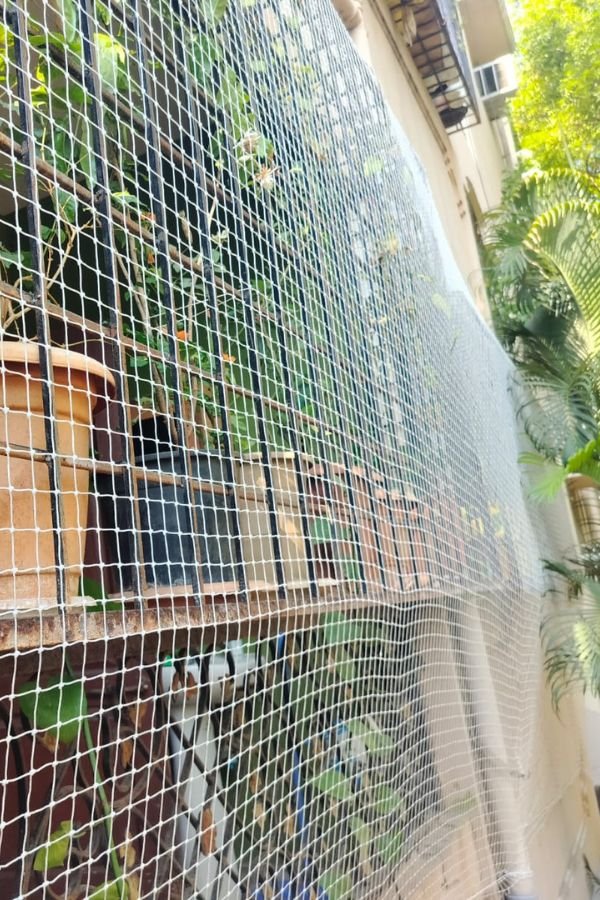 Safety Nets for Balcony Safety Grills in Hyderabad installed by Lasya Safety Nets for child safety, pet protection and fall prevention.