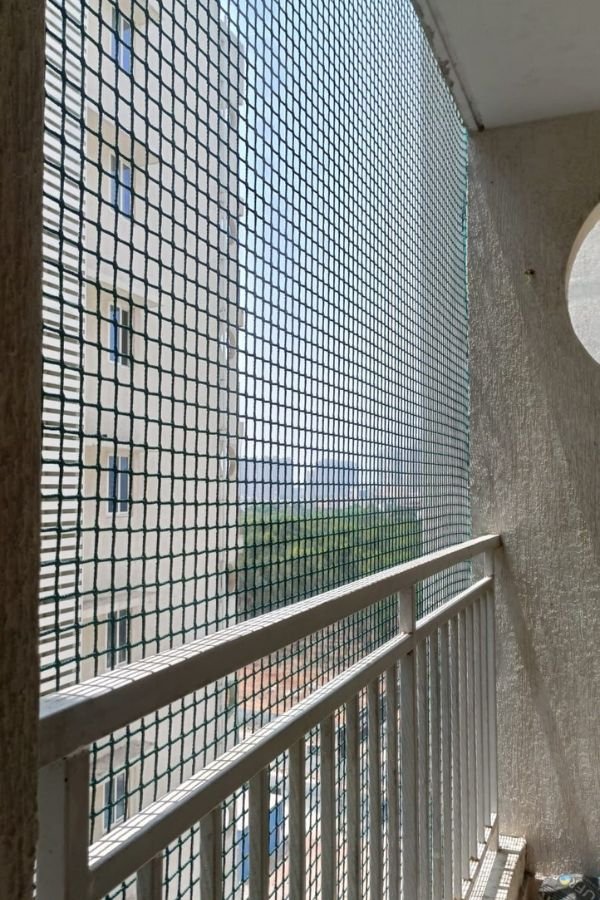 Safety Nets Installation for Balconies in Hyderabad by Lasya Safety Nets providing fall protection, child safety and pet safety for residential buildings.