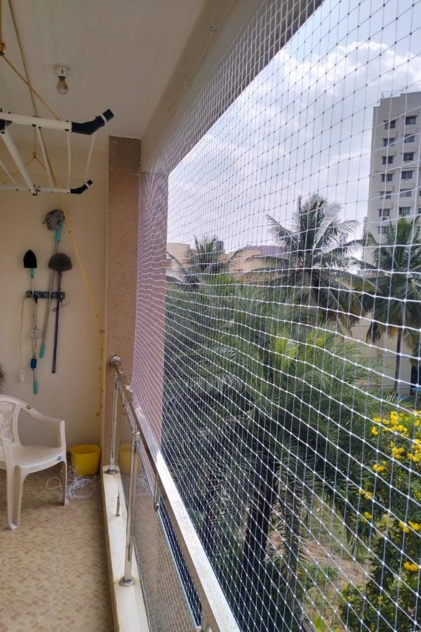 Balcony Safety Nets Fixing Cost in Hyderabad by Lasya Safety Nets offering affordable child safety, pet safety and fall protection net solutions.