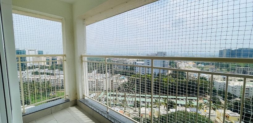 Bird Nets for Balconies in Hyderabad installed by Lasya Safety Nets to prevent birds from entering balconies and maintain a clean, safe environment.