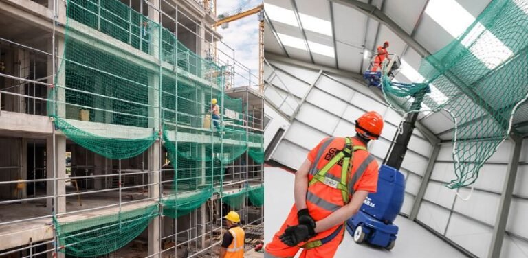 High-quality Industrial Safety Nets in Hyderabad installed by Lasya Safety Nets for factories, warehouses and industrial safety applications.