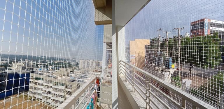 Bird Nets Installation in Hyderabad | Lasya Safety Nets & Invisible Grills