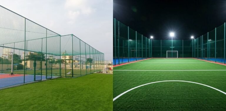 High-quality Sports Nets in Hyderabad installed by Lasya Safety Nets & Invisible Grills for cricket, football, badminton and multi-sports facilities.