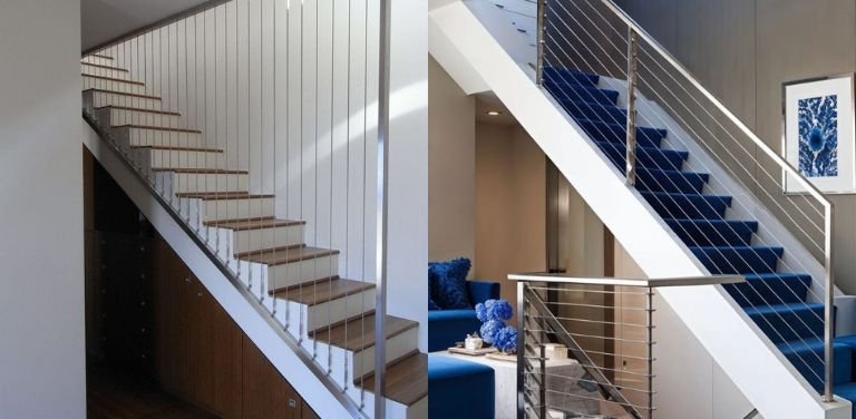 High-quality Invisible Grills for Staircase in Hyderabad installed by Lasya Invisible Grills for safety and modern aesthetics.
