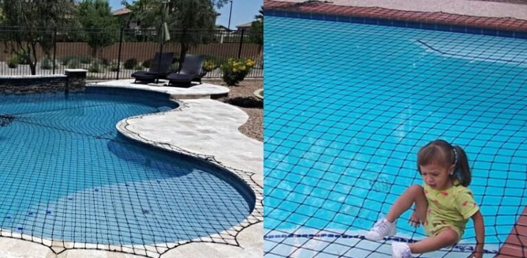 Premium Swimming Pool Safety Nets in Hyderabad installed by Lasya Safety Nets for child safety, pet safety and pool protection.