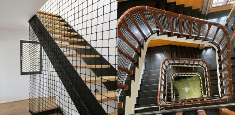 Premium Staircase Safety Nets in Hyderabad installed by Lasya Safety Nets for child safety, pet safety and fall protection.